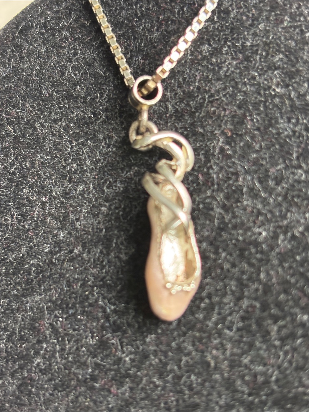 Silver Ballerina Slipper Pendant and Chain 925